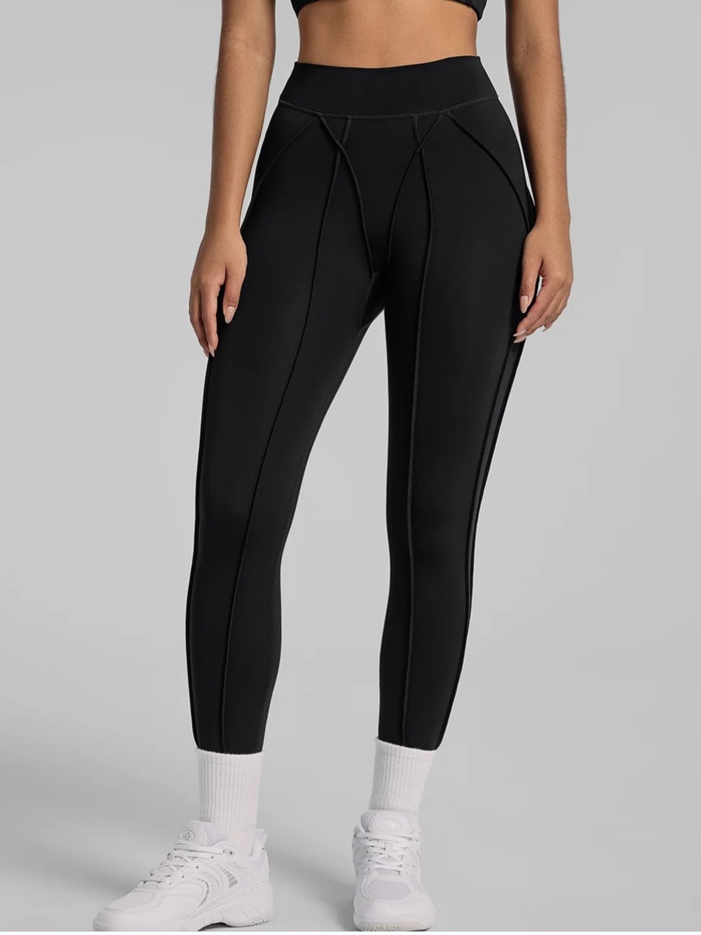 Contour Stitch Leggings - Black